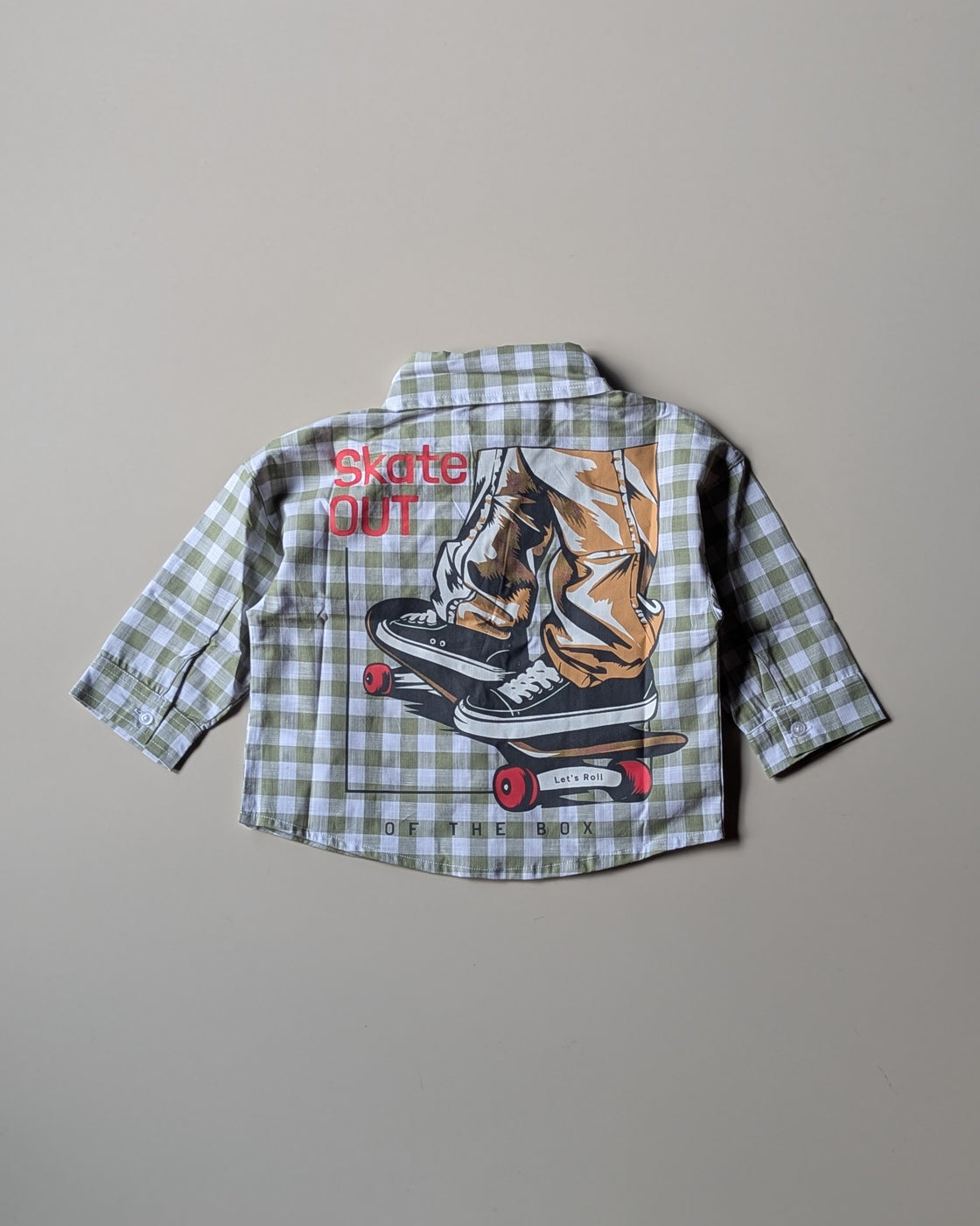 SHFS15 Boy's Full Sleeve Oversized Back Printed Shirt