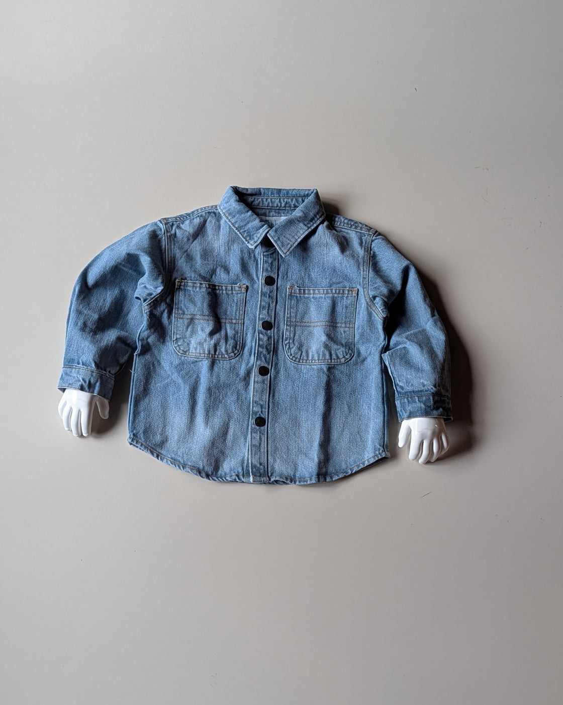 SHFS26 Boys Full Sleeve Oversized Denim Shirt