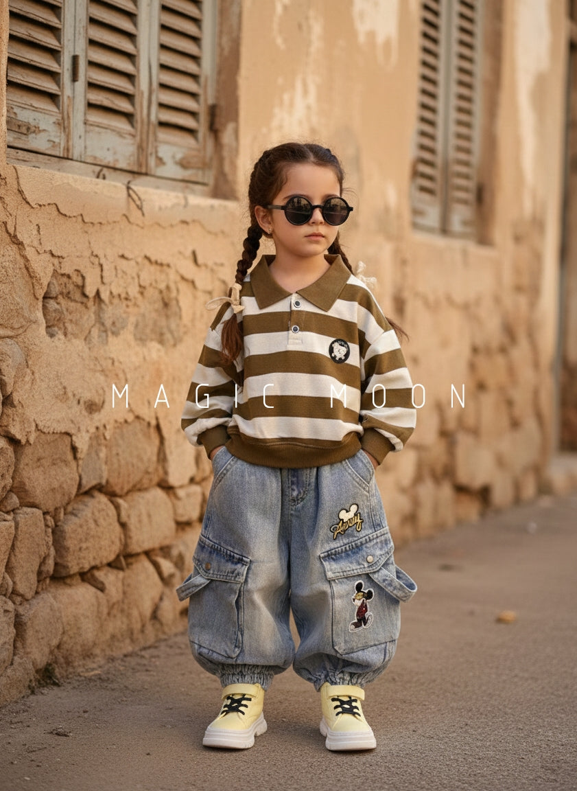 Unisex Full Sleeve Oversized Rugby Style Polo T Shirt