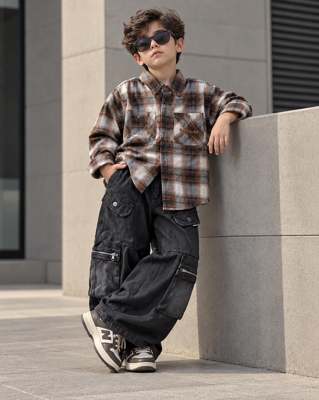 SHIMN14-02 Unisex Full Sleeve Oversized Check Shirt