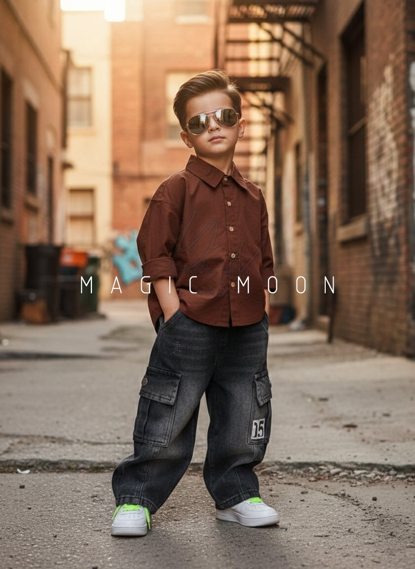 Boy's Full Sleeve Oversized Shirt