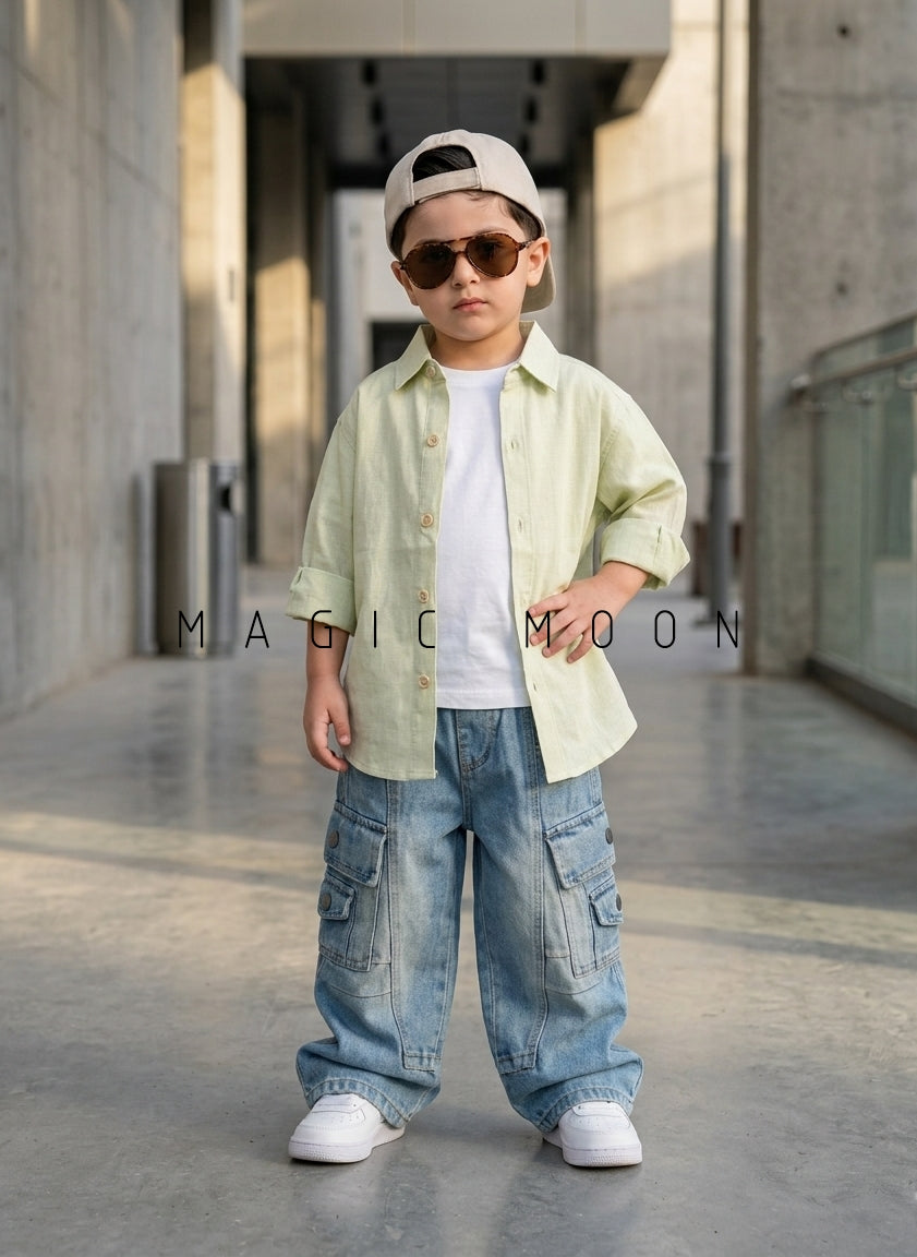 SHFS08 Boys Full Sleeve Oversized Shirt