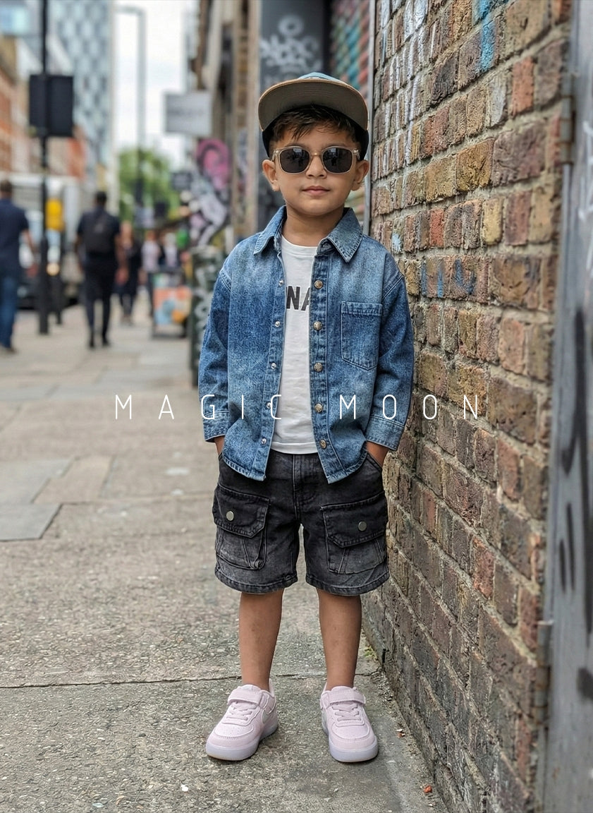 Unisex Full Sleeve Oversized Denim Shirt