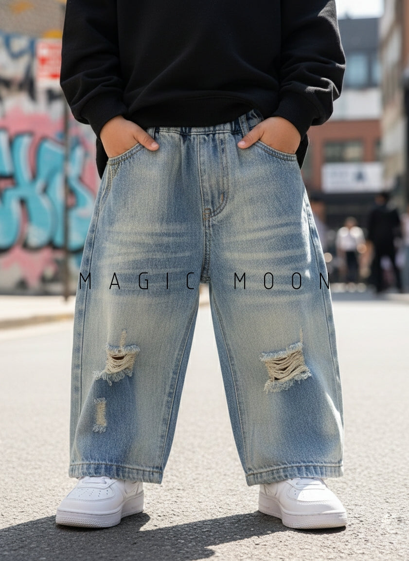 Unisex Washed Super Baggy Jeans