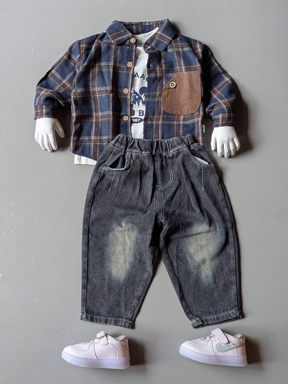 Unisex Full Sleeve Oversized Shirt, Inner T Shirt and Pant Set