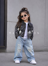 JKT02 Unisex Full Sleeve Oversized Denim Jacket