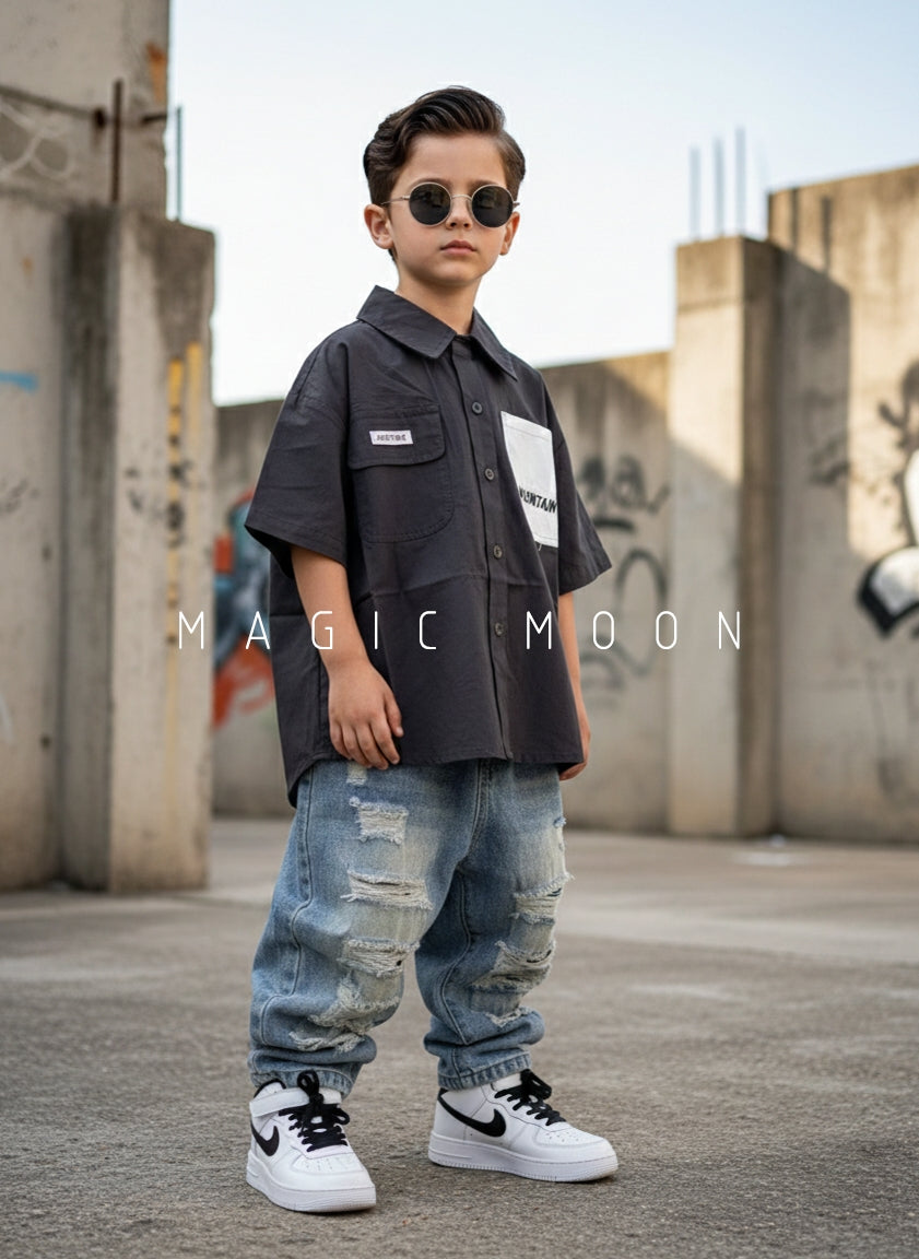 Unisex Half Sleeve Oversized Shirt