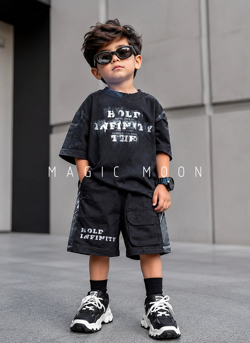 ST105 Unisex Half Sleeve Oversized T Shirt and Shorts Set