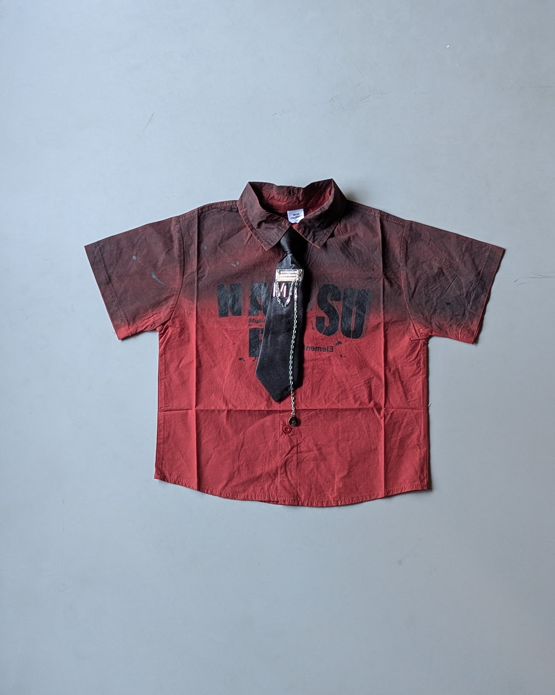 Unisex Half Sleeve Oversized Shirt with Tie