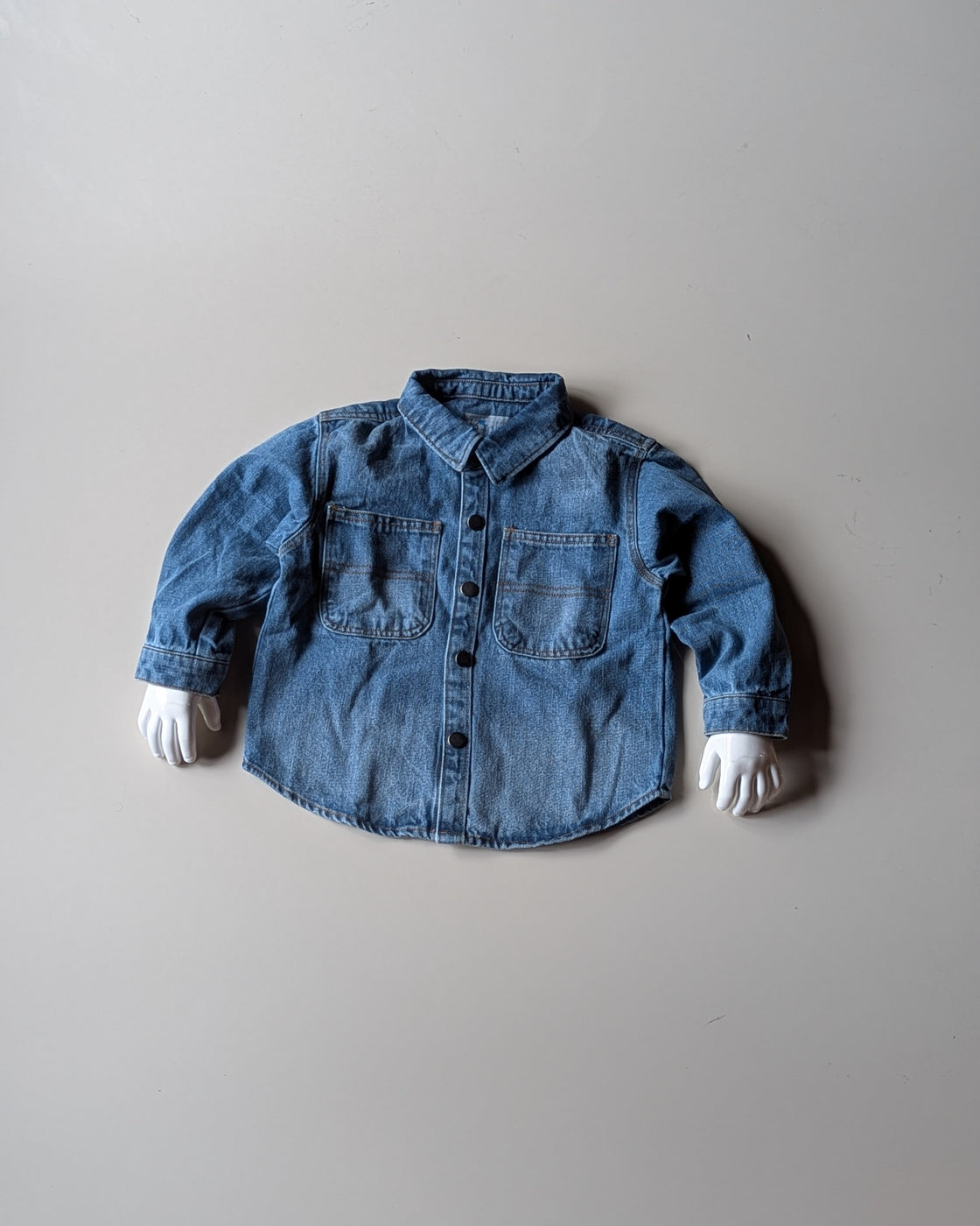 SHFS26 Boys Full Sleeve Oversized Denim Shirt