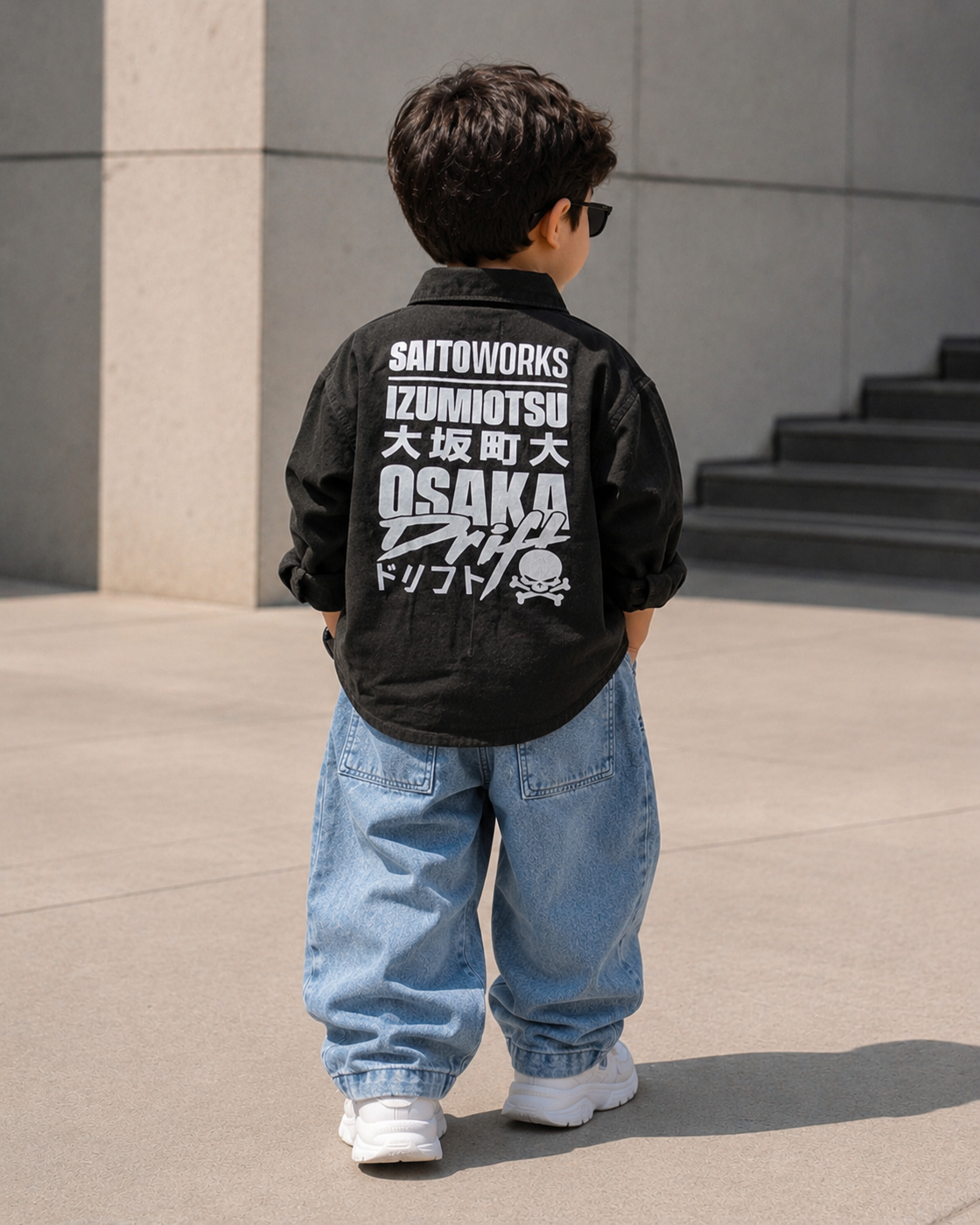 SHFS22 Boys Full Sleeve Oversized Back Printed Shirt