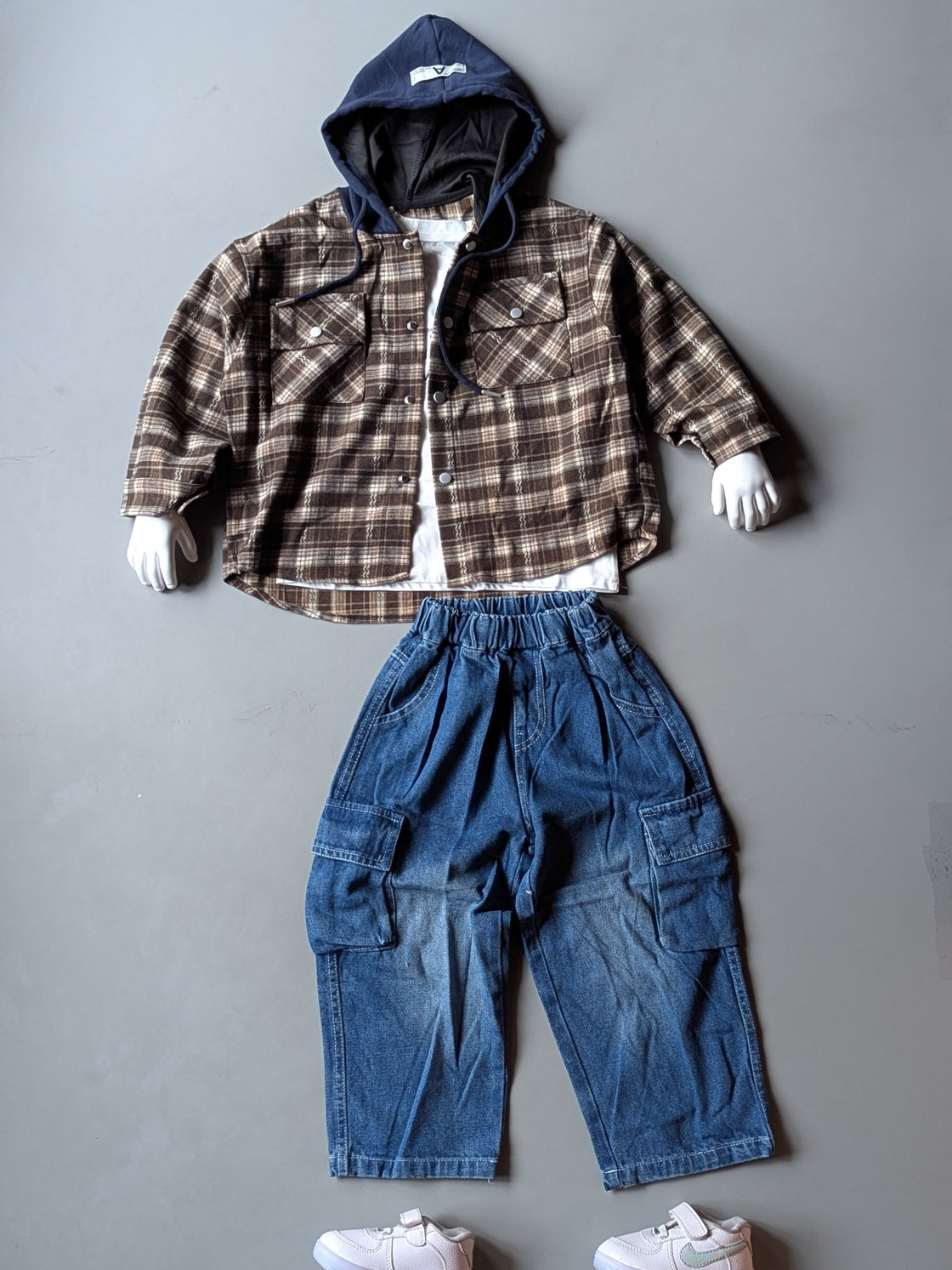 Unisex Full Sleeve Oversized Hooded Jacket Inner T Shirt and Pant