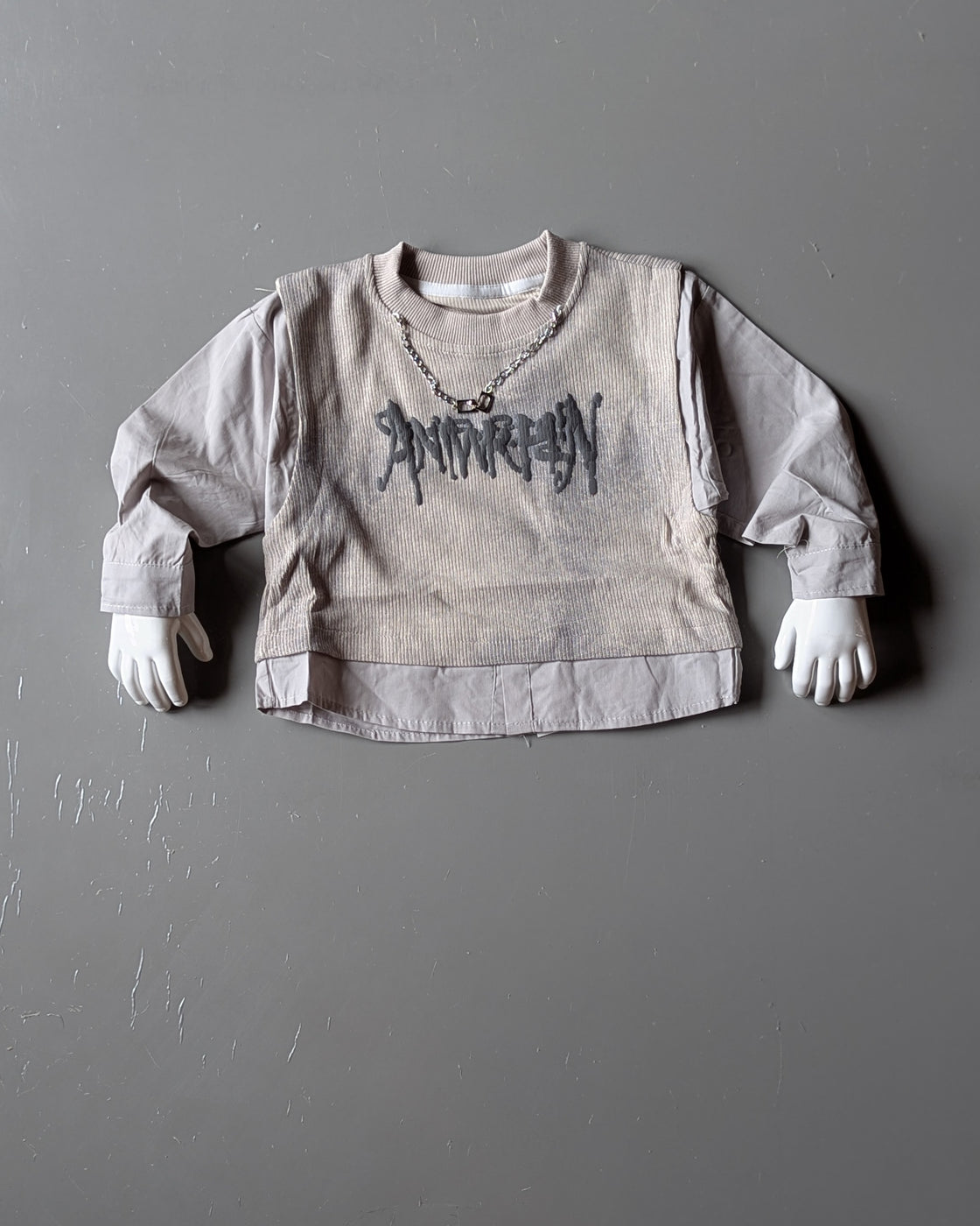 Unisex Full Sleeve Layered Look Oversized T Shirt