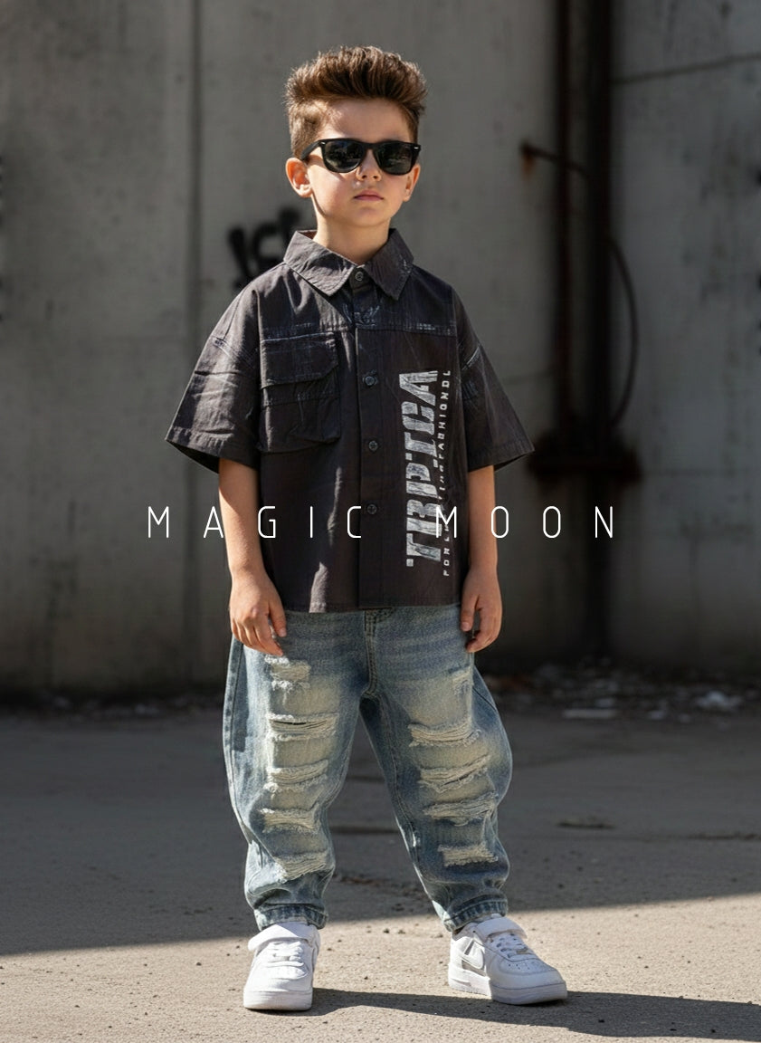 Unisex Half Sleeve Oversized Shirt