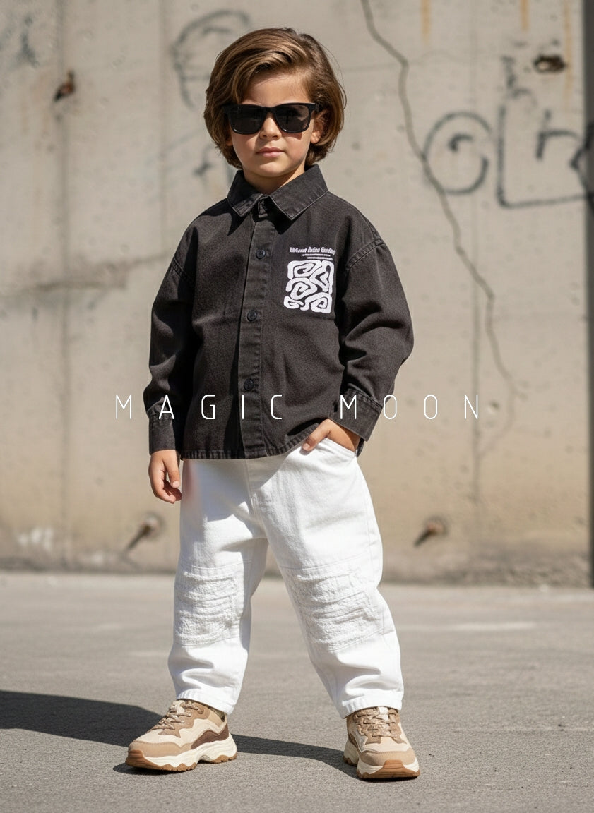 Boy's Full Sleeve Oversized Shirt