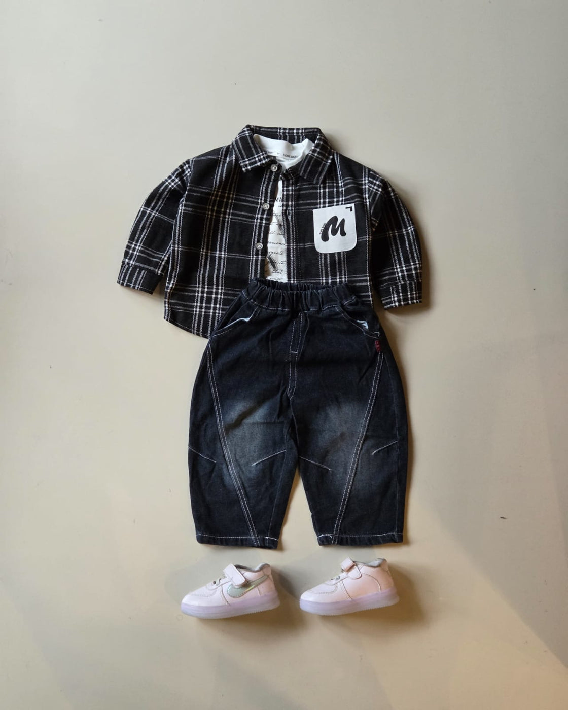 STIM109-03 Unisex Full Sleeve Oversized Shirt with Inner T Shirt and Pant Set