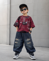 TSHS01 Unisex Half Sleeve Oversized T Shirt with Attached Chain