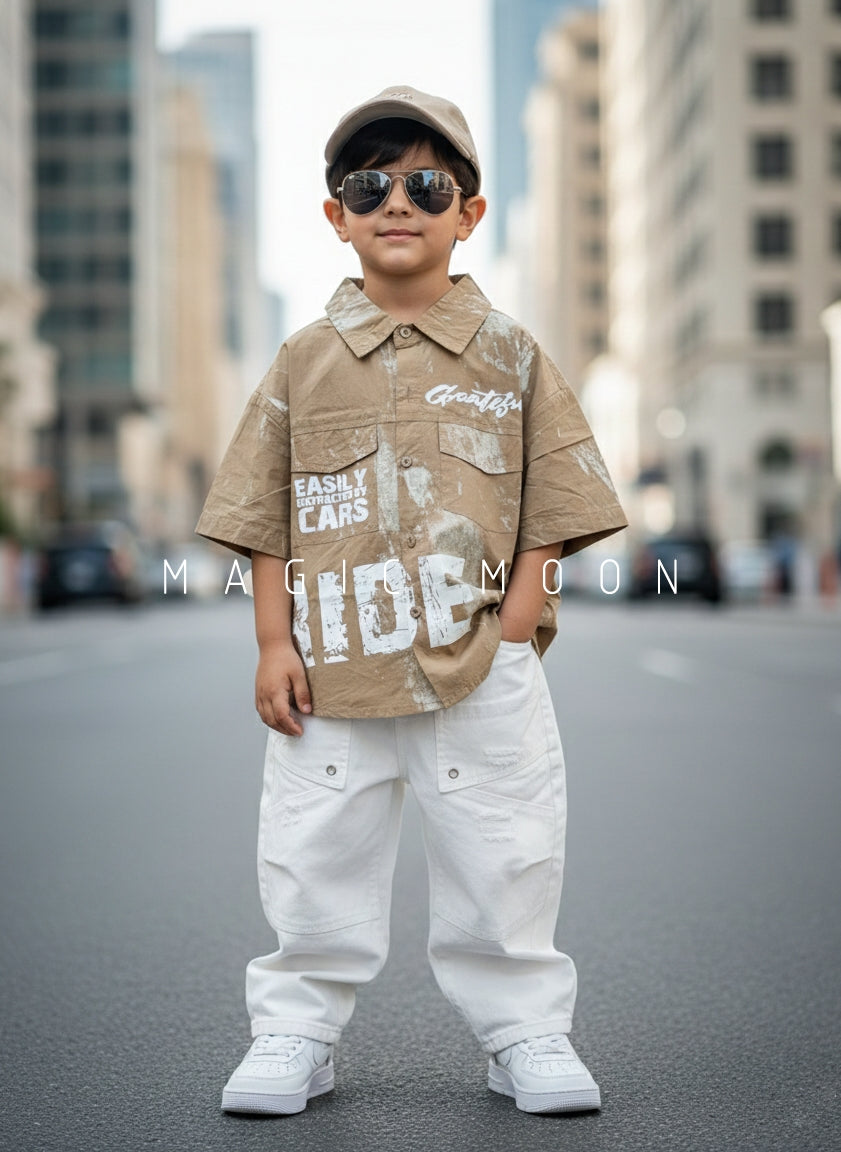 Unisex Half Sleeve Oversized Shirt