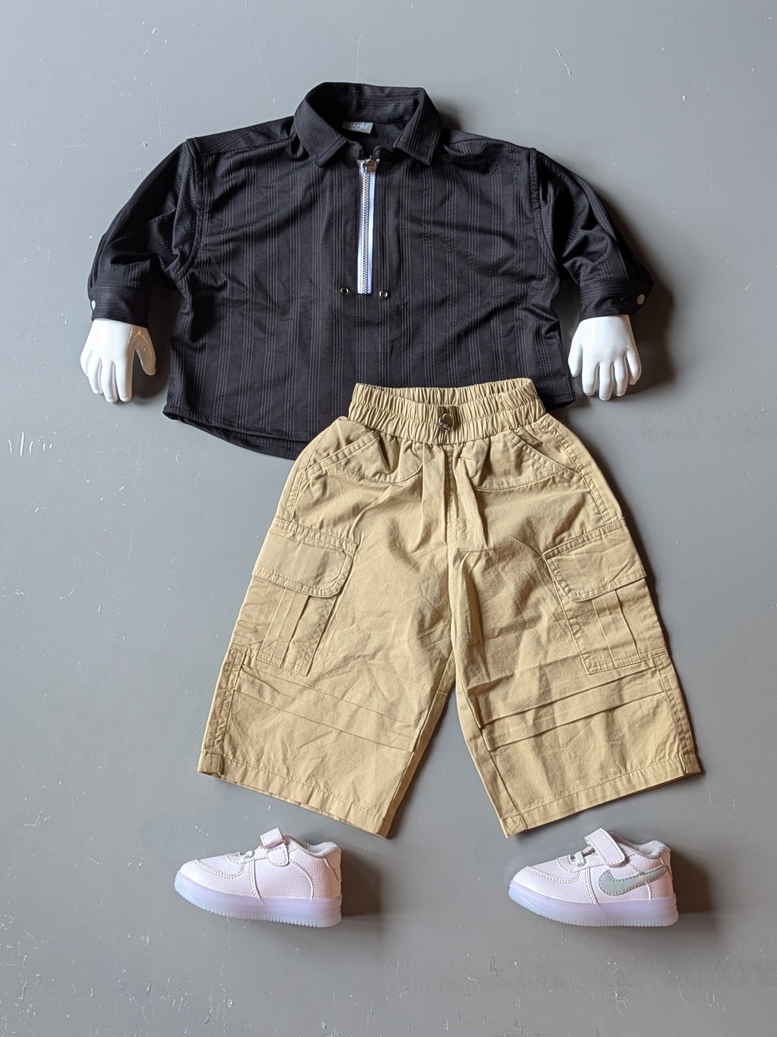 Long Sleeve Polo Pop Over Shirt