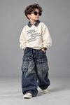 TSHCMB11 Unisex Full Sleeve Oversized Polo T Shirt and Super Baggy Jeans