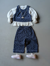 Girl's Full Sleeve Top with Chain and wide leg Pant Set