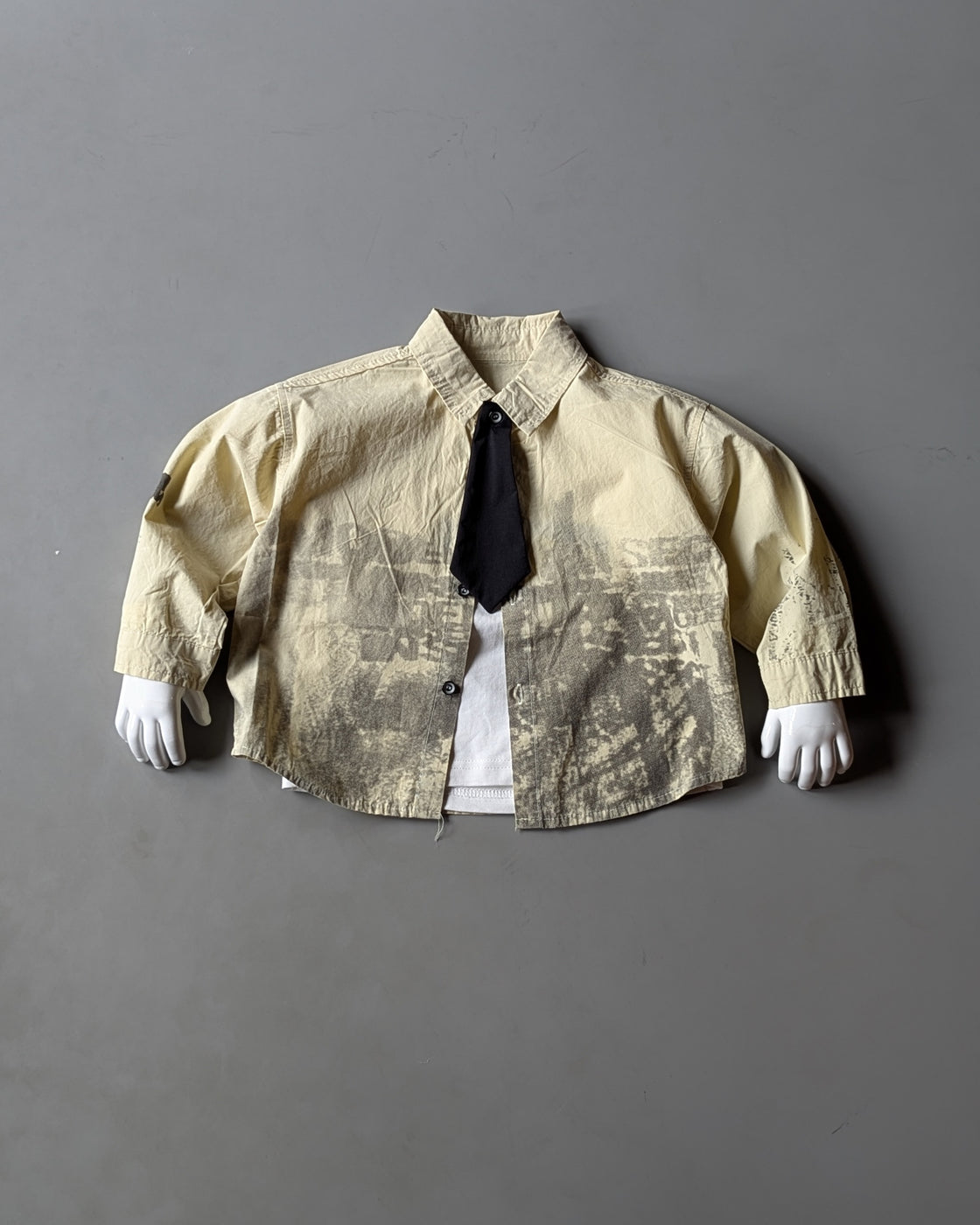 SHFS03 Unisex Full Sleeve Oversized Shirt and Inner T Shirt with Tie