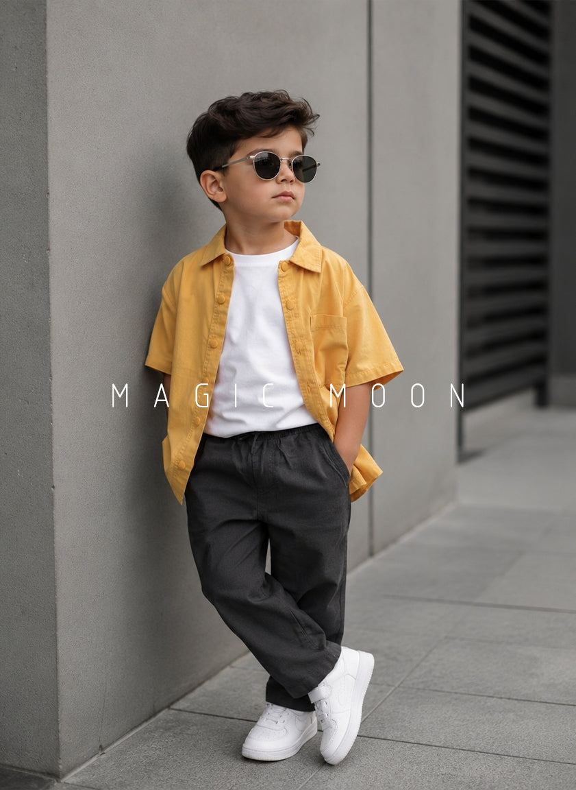 SHHS06 Boy's Half Sleeve Oversized Shirt