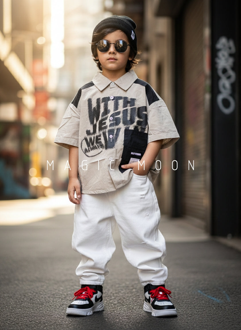 Unisex Half Sleeve Oversized Shirt