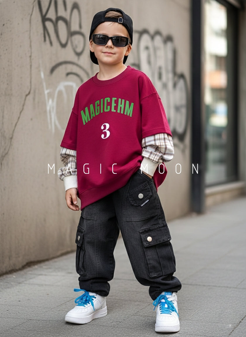 Unisex Full Sleeve Oversized Layered Look T Shirt