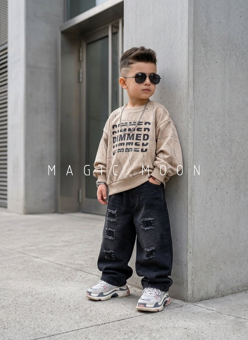 TSS01 Unisex Full Sleeve Oversized T Shirt with Chain