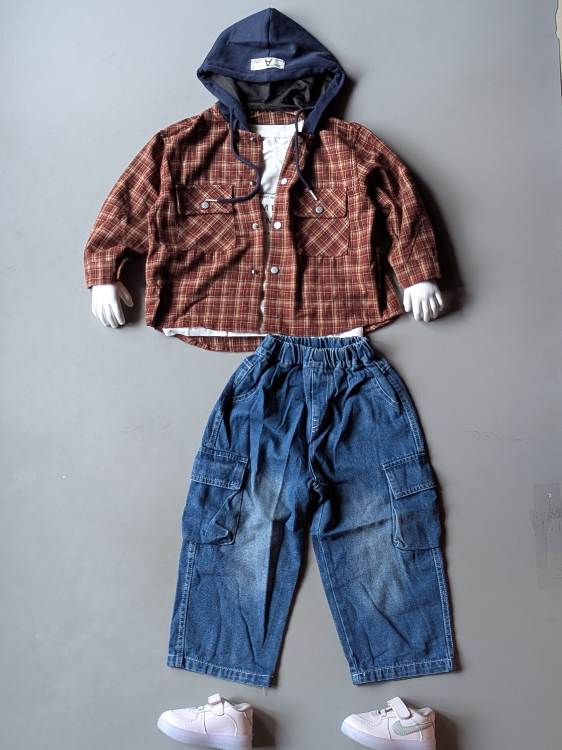 Unisex Full Sleeve Oversized Shirt Inner T Shirt and Pant Set