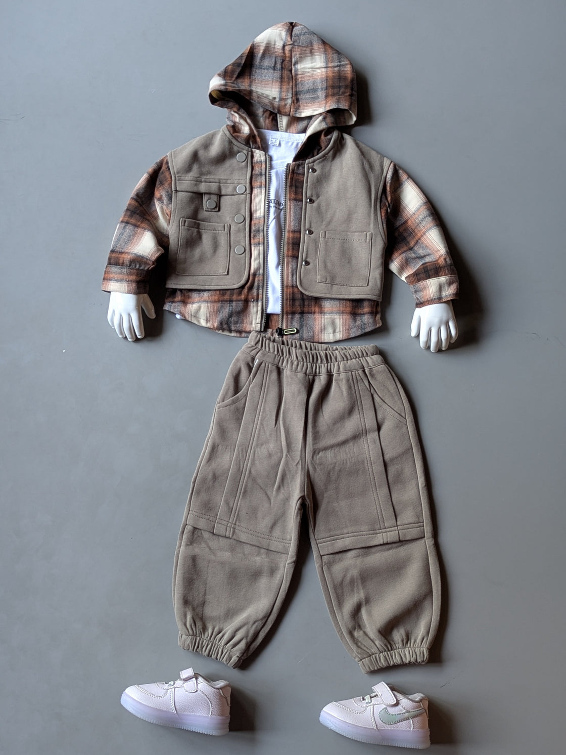 ST100 Unisex Full Sleeve Oversized Hooded Jacket, Inner T Shirt and Pant Set