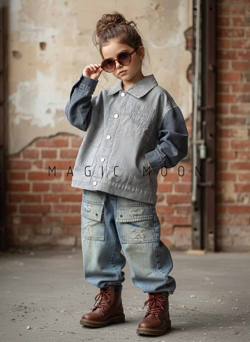 Unisex Full Sleeve Oversized Colour Block Jacket