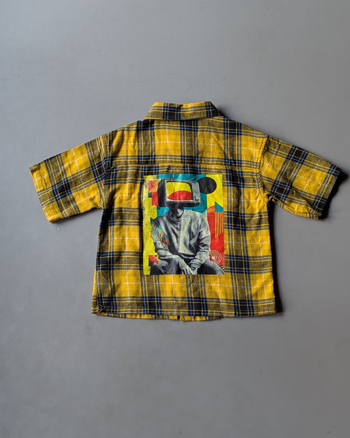 SHHS02 Boy's Half Sleeve Back Printed Oversized Shirt