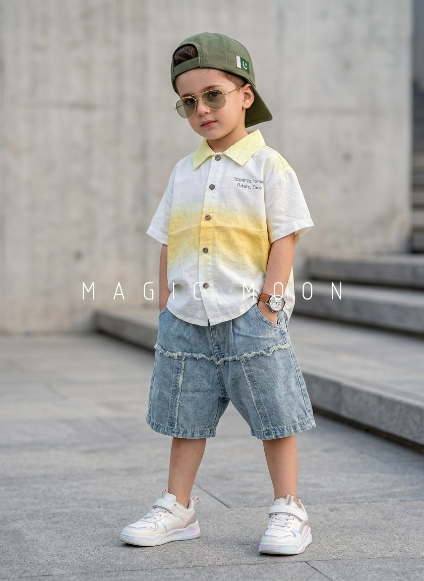 ST101 Unisex Half Sleeve Oversized Shirt with Shorts Set