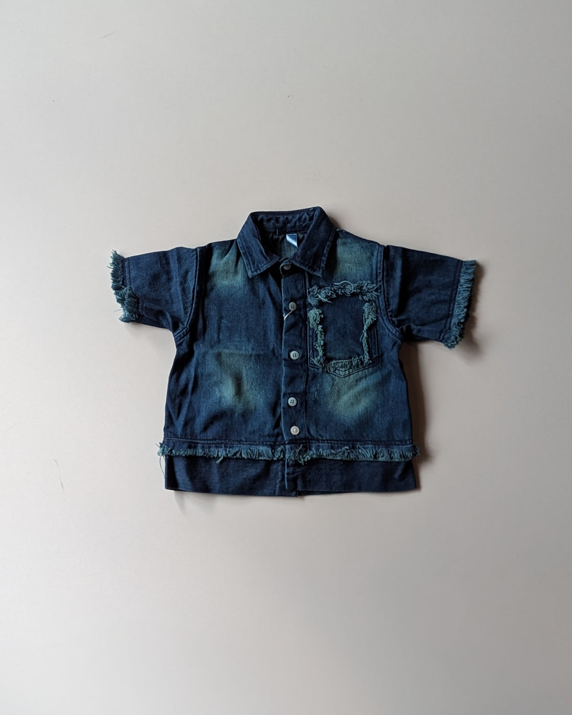 SHHS09 Boys Half Sleeve Oversized Denim Shirt