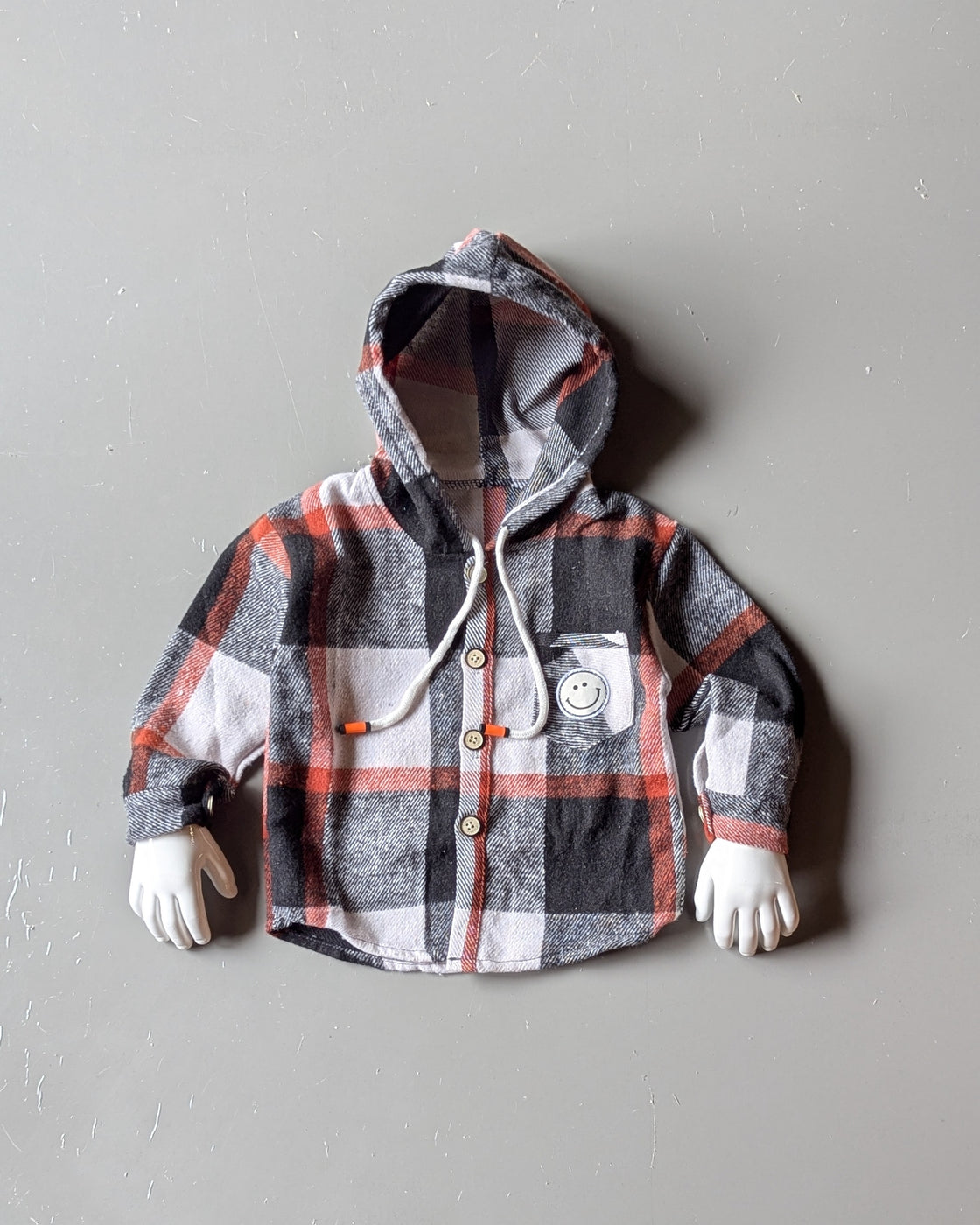 Unisex Check Hooded Shirt