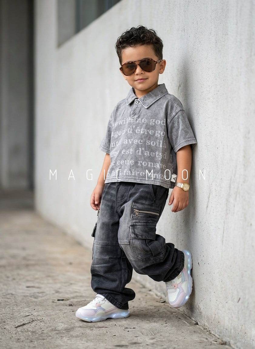 HSP01 Unisex Half Sleeve Oversized Polo T Shirt