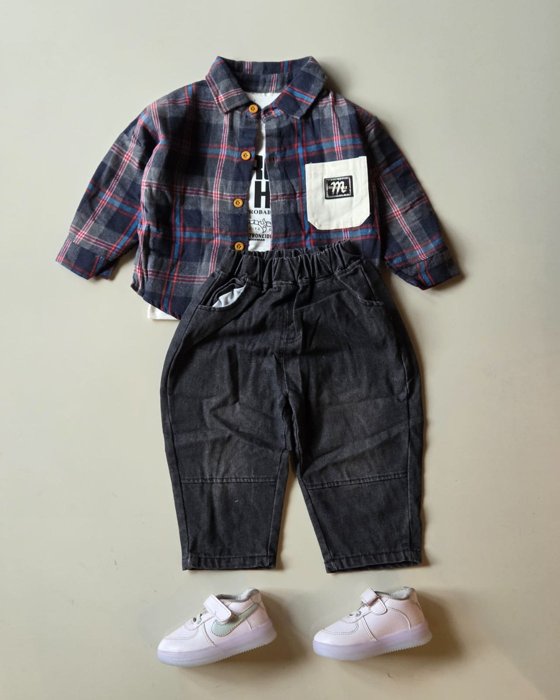 STIM109-02 Unisex Full Sleeve Oversized Shirt with Inner T Shirt and Pant Set