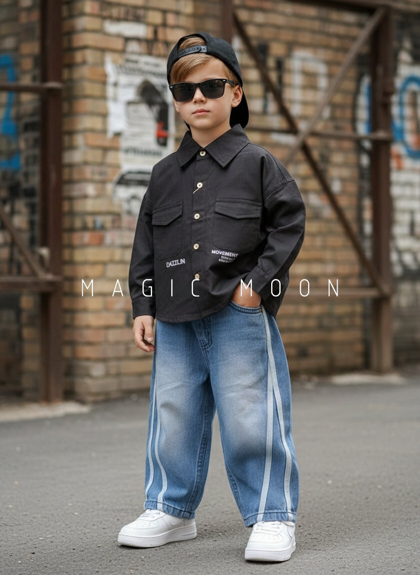 Boy's Full Sleeve Oversized Shirt