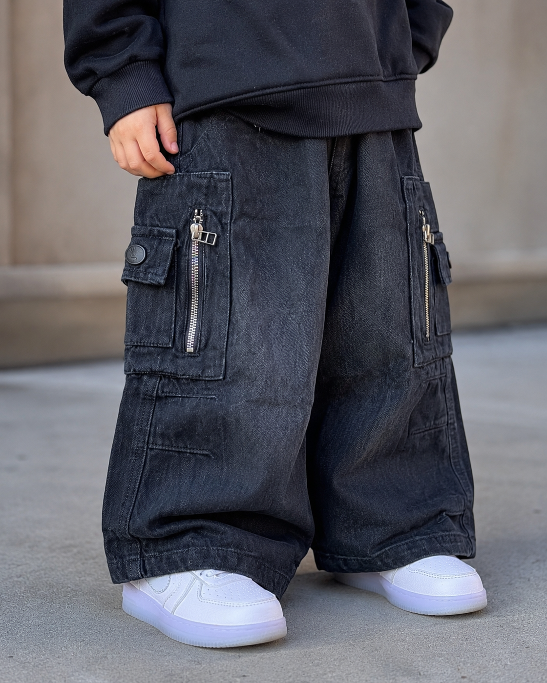 JNSIM113-02 Unisex Super Baggy Jeans