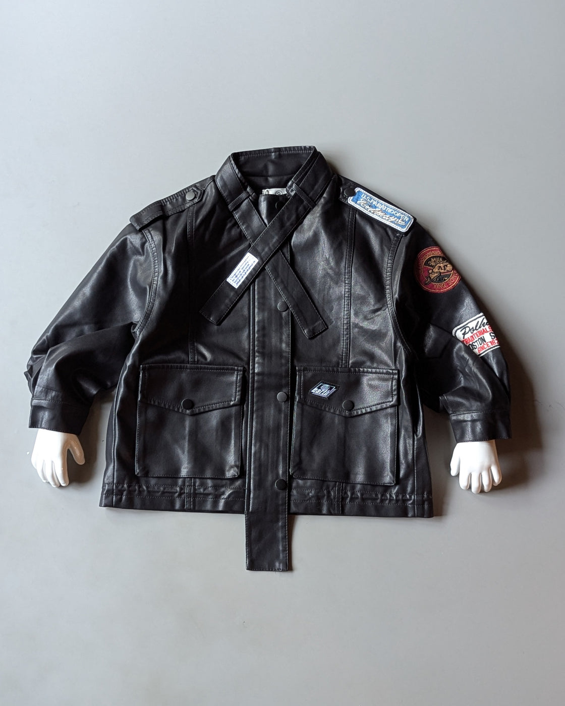 Unisex Full Sleeve Oversized Leather Jacket