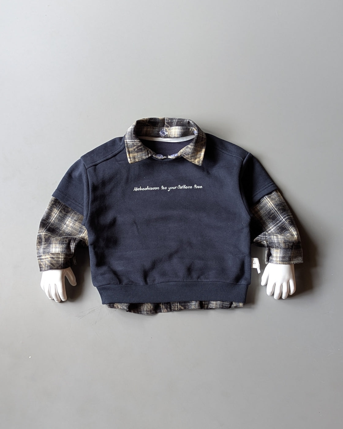 Unisex Full Sleeve Oversized Layered Look Polo T Shirt