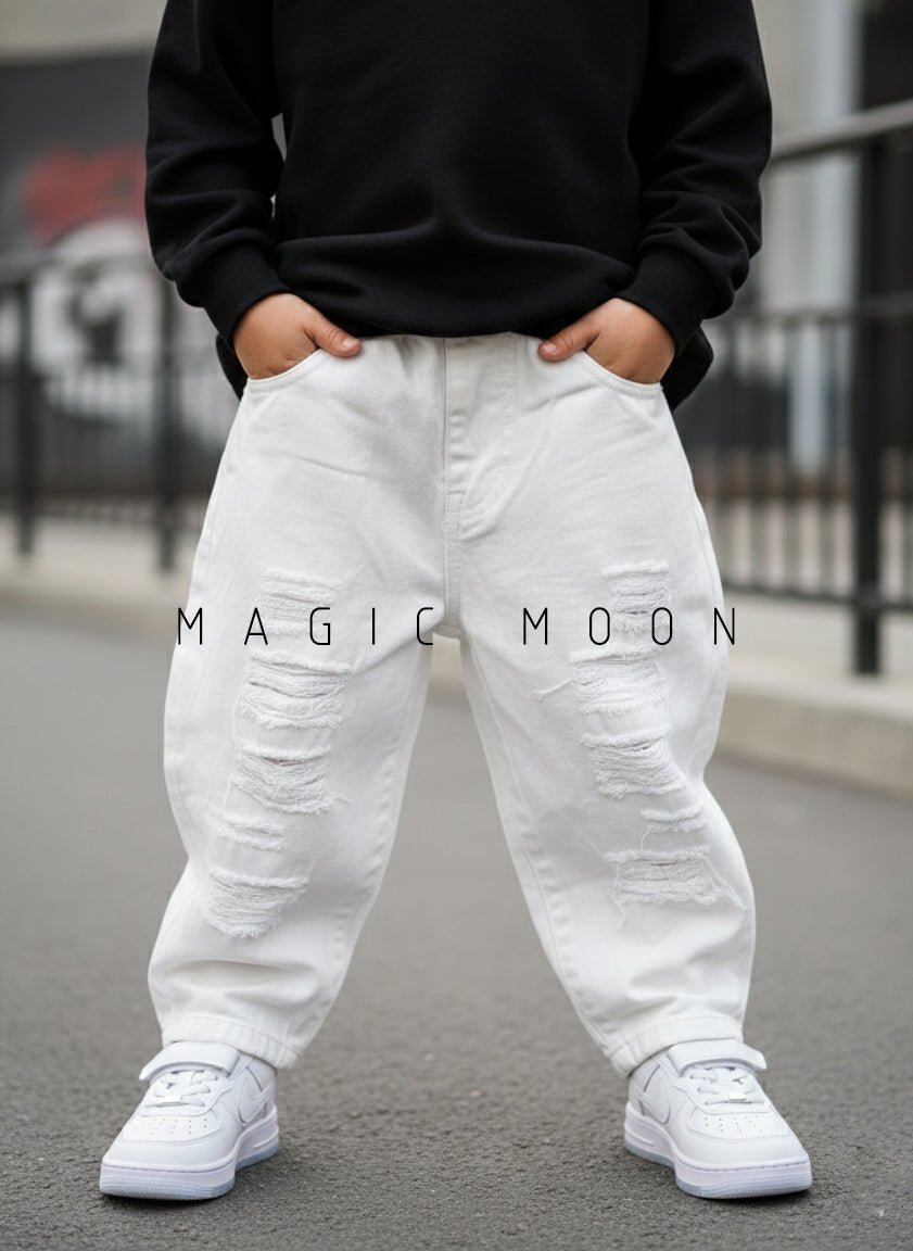 Unisex Distressed Baggy Jeans