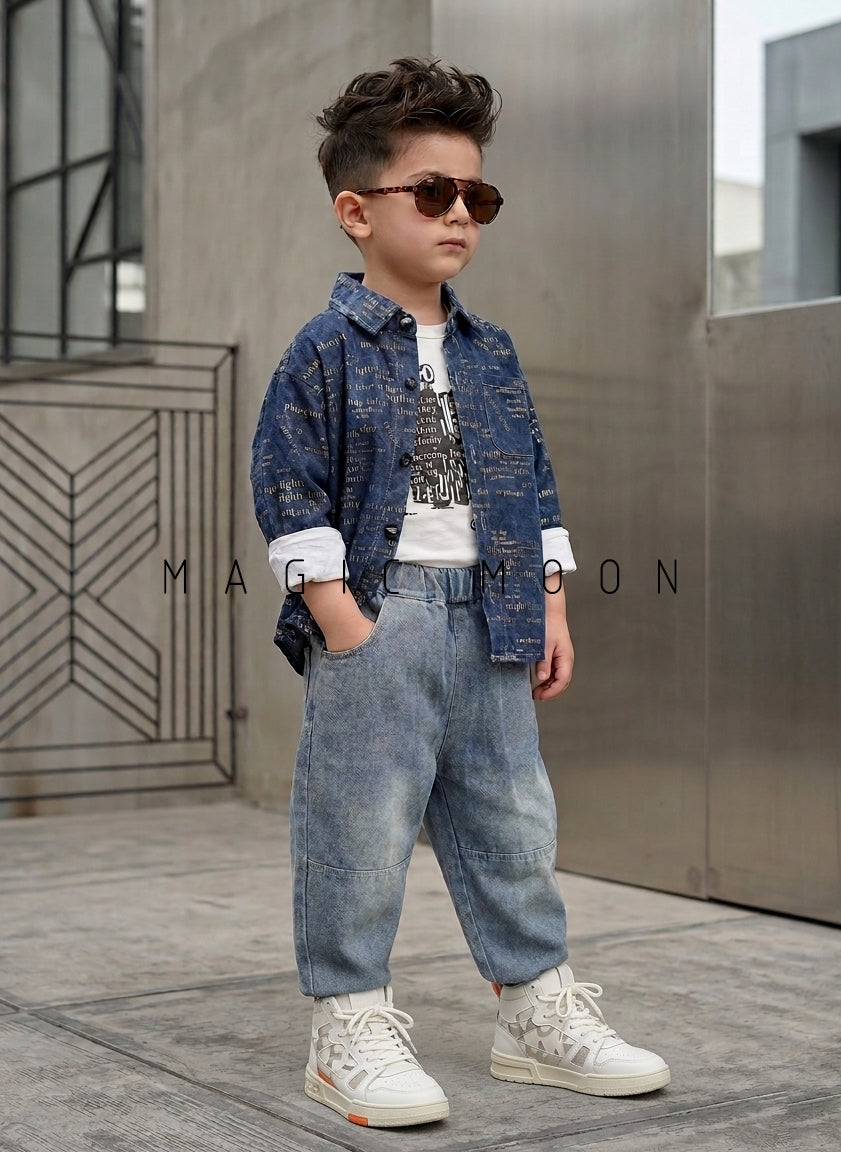 ST104 Unisex Full Sleeve Oversized Jacket Inner T Shirt and Pant Set