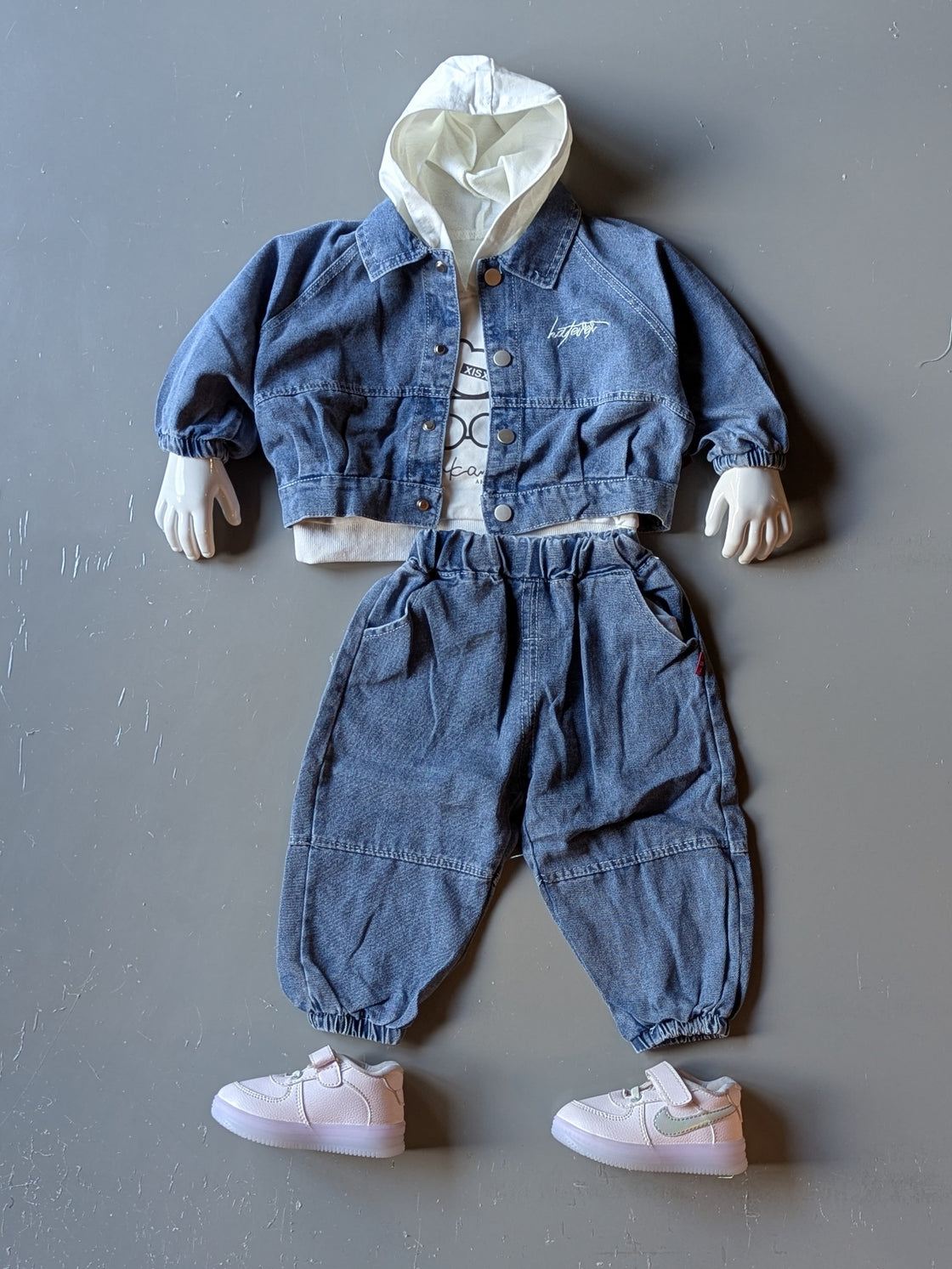 Unisex Denim jacket, Inner T Shirt and Pant Set