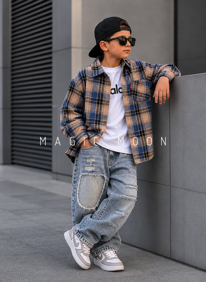 SHFB02 Unisex Full Sleeve Oversized Shirt with Inner T Shirt