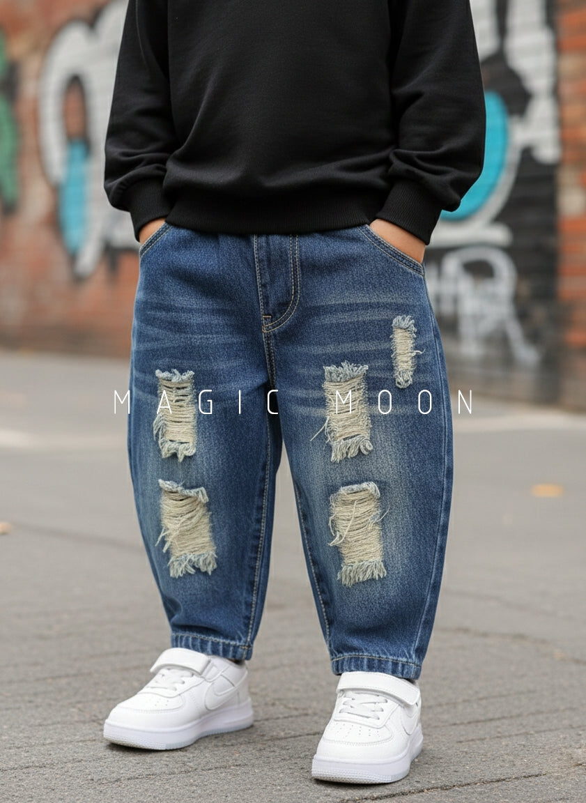 Unisex Distressed Baggy Jeans