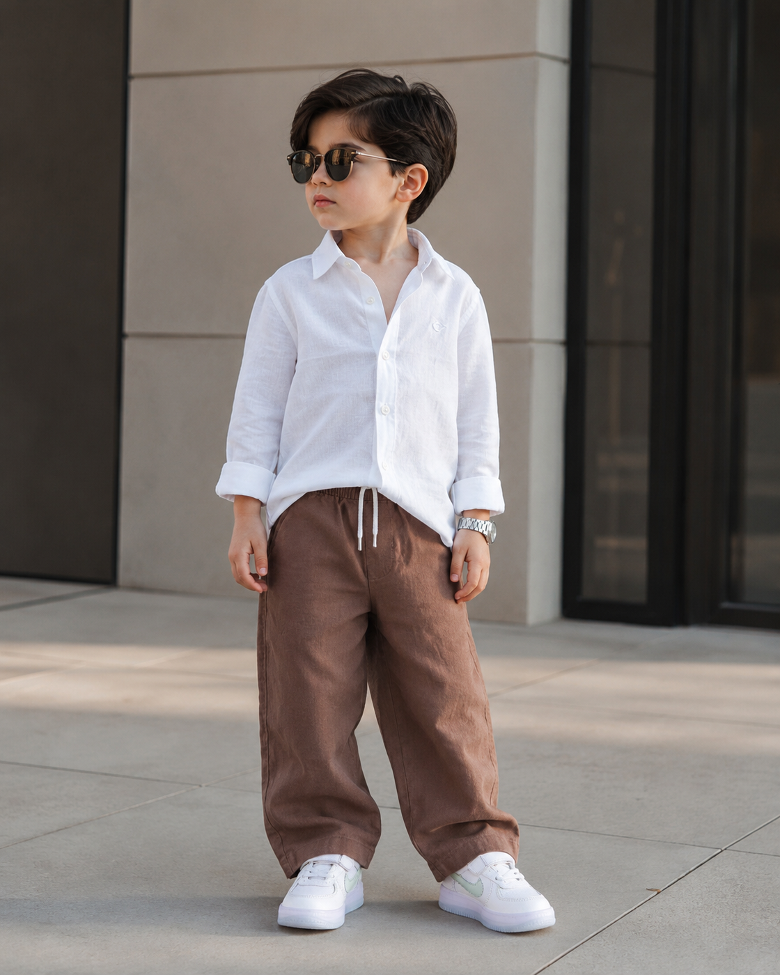 SHFS24 Boys Full Sleeve Oversized Linen Shirt (Big)