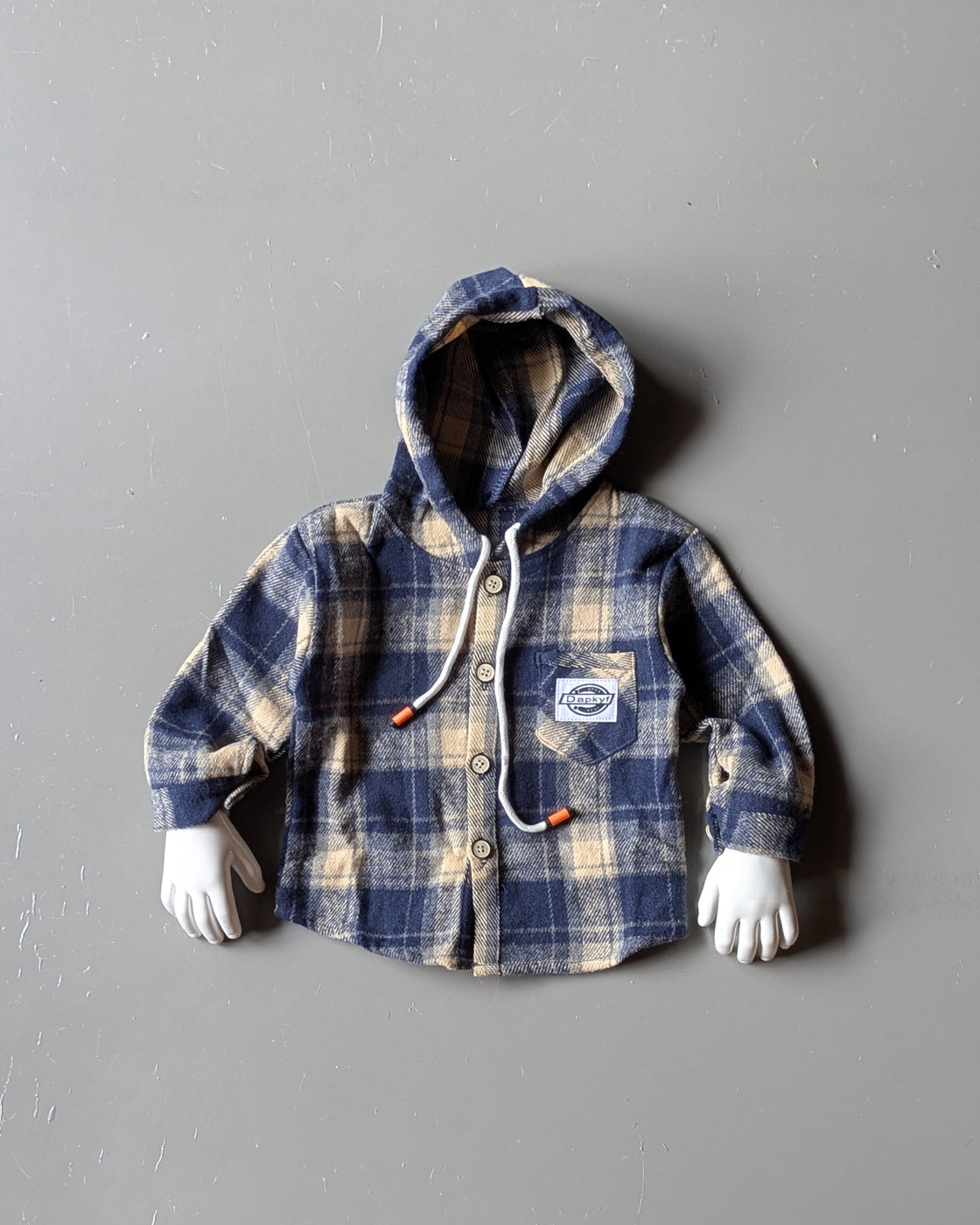 Unisex Check Hooded Shirt